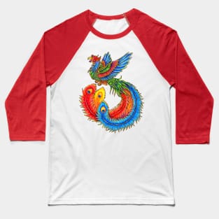 Fenghuang Chinese Phoenix Rainbow Bird Baseball T-Shirt